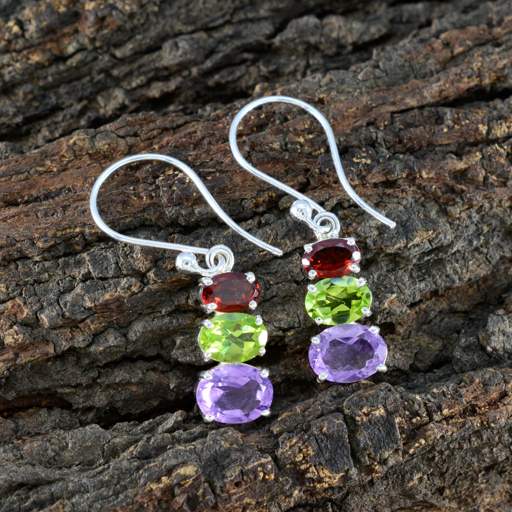 Multi-American-Riley-multiple-Dangle-multicolor-Sterling-Silver-Earring