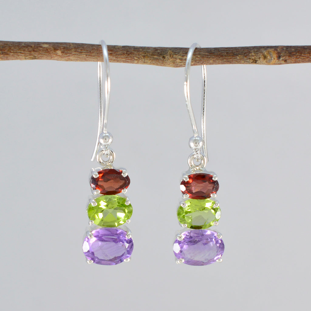 Multi-American-Riley-multiple-Dangle-multicolor-Sterling-Silver-Earring