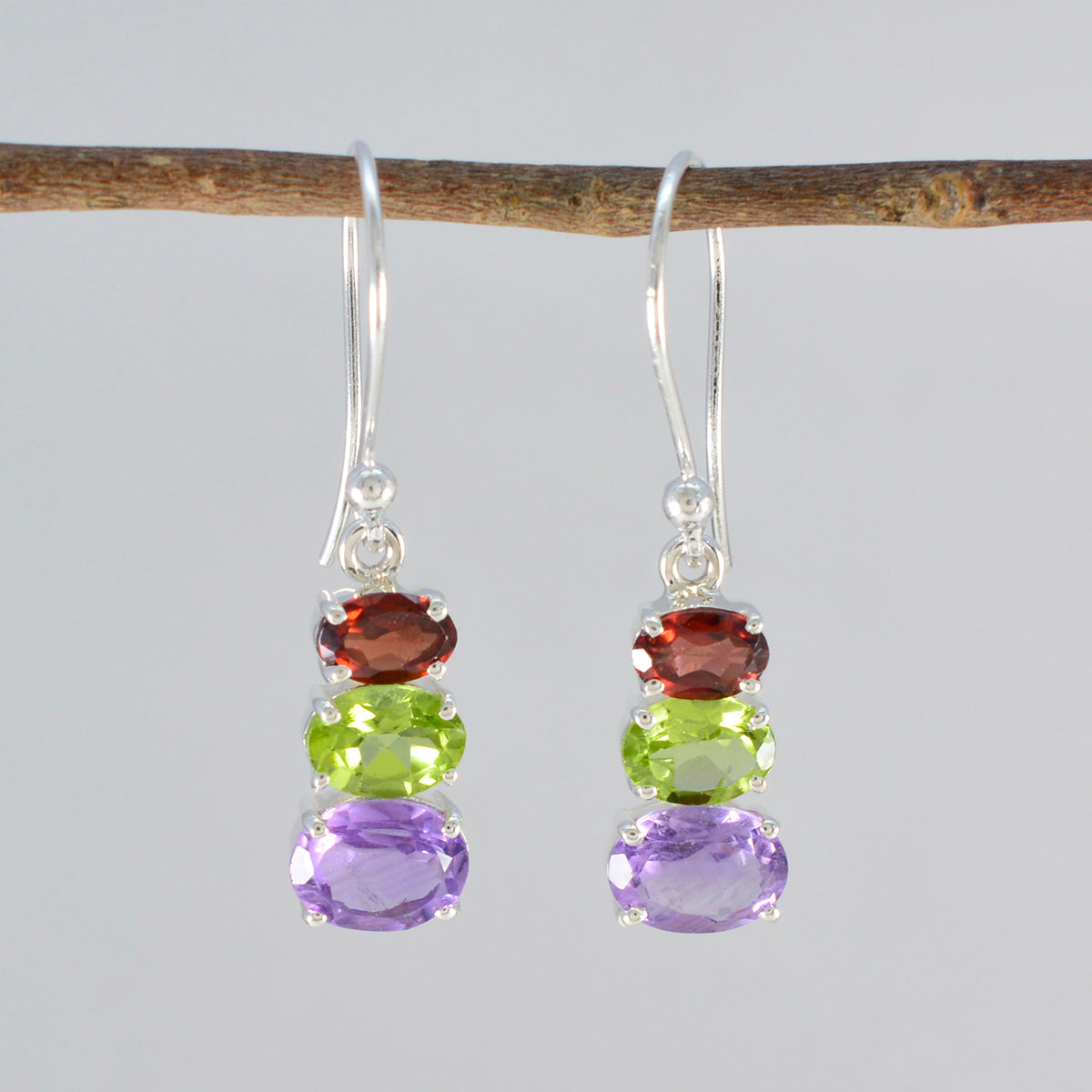 Multi-American-Riley-multiple-Dangle-multicolor-Sterling-Silver-Earring