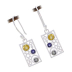 Multi-American-Alice-multiple-Dangle-multicolor-Silver-Earring
