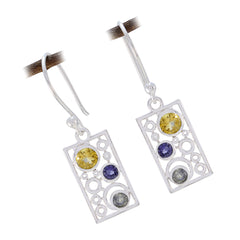 Multi-American-Alice-multiple-Dangle-multicolor-Silver-Earring