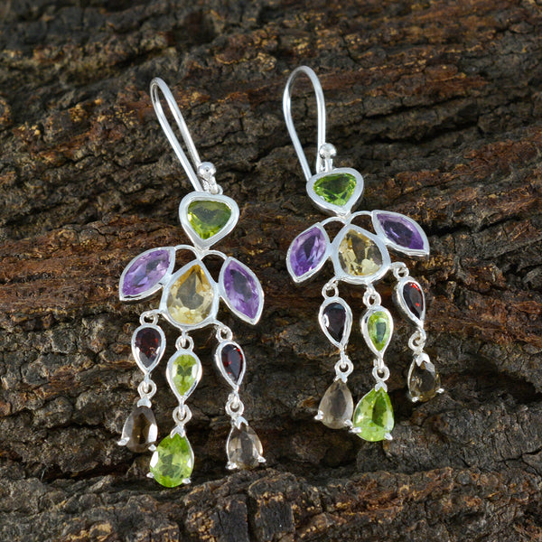 Multi-Turkish-Agustina-multiple-Dangle-multicolor-Silver-Earring