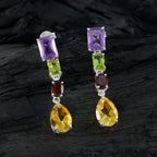 Multi-Latin-American-Noelia-quarter-Stud-multicolor-925-Sterling-Silver-Earring