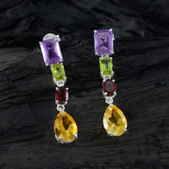 Multi-Latin-American-Noelia-quarter-Stud-multicolor-925-Sterling-Silver-Earring