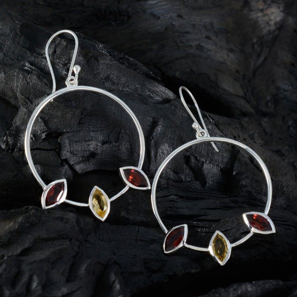 Multi-Russian-Olivia-Trilogy-Dangle-multicolor-Sterling-Silver-Earring