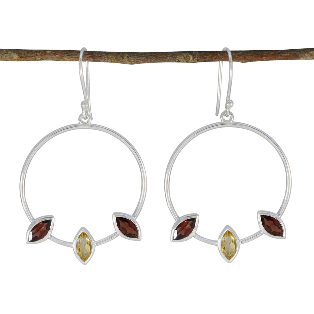 Multi-Russian-Olivia-Trilogy-Dangle-multicolor-Sterling-Silver-Earring