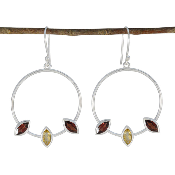 Multi-Russian-Olivia-Trilogy-Dangle-multicolor-Sterling-Silver-Earring