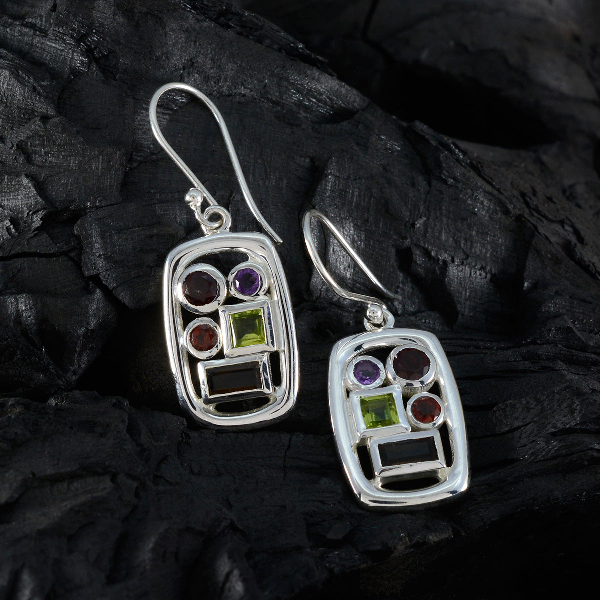 Multi-Mexican-Joaquina-Penta-Dangle-multicolor-925-Sterling-Silver-Earring