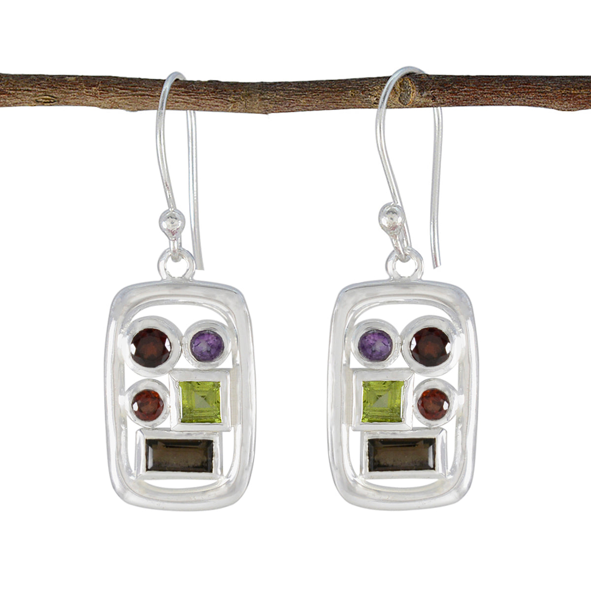 Multi-Mexican-Joaquina-Penta-Dangle-multicolor-925-Sterling-Silver-Earring メイン画像