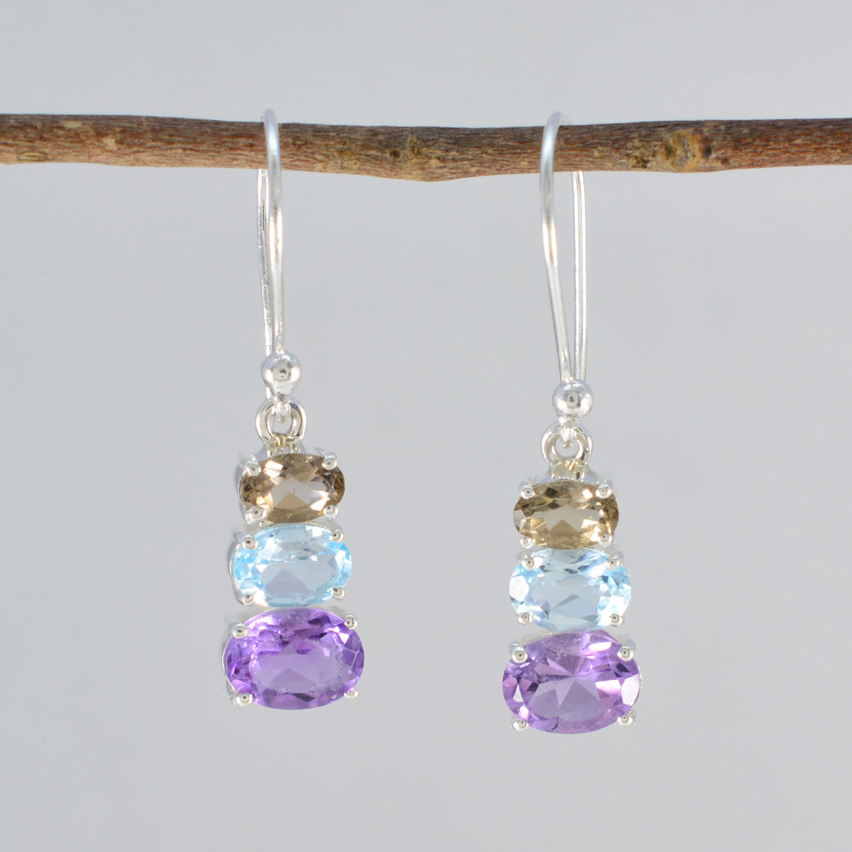 Multi-Korean-Sarah-Multiple-Dangle-Multicolor-925-Silber-Ohrring