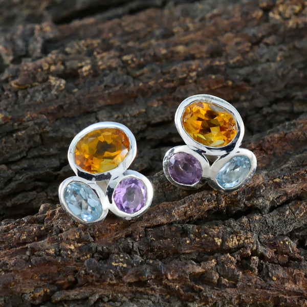Multi-Korean-Hazel-multiple-Stud-multicolor-925-Silver-Earring