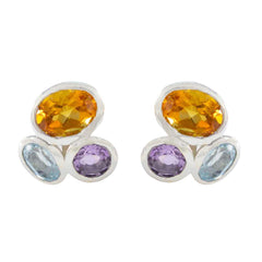 Multi-Korean-Hazel-multiple-Stud-multicolor-925-Silver-Earring