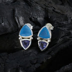 Multi-Egyptian-Alice-Toi-et-Moi-Stud-multicolor-Silver-Earring