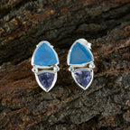 Multi-Egyptian-Alice-Toi-et-Moi-Stud-multicolor-Silver-Earring