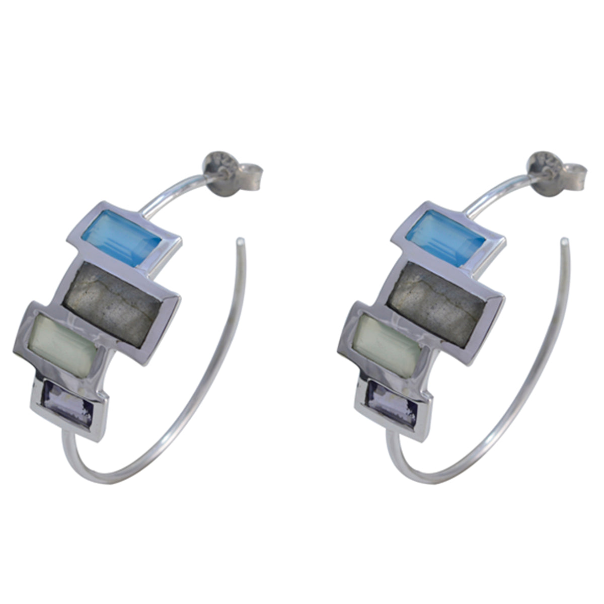 Multi-Spanish-Andrea-multiple-Stud-multicolor-92.5-Silver-Earring Main image