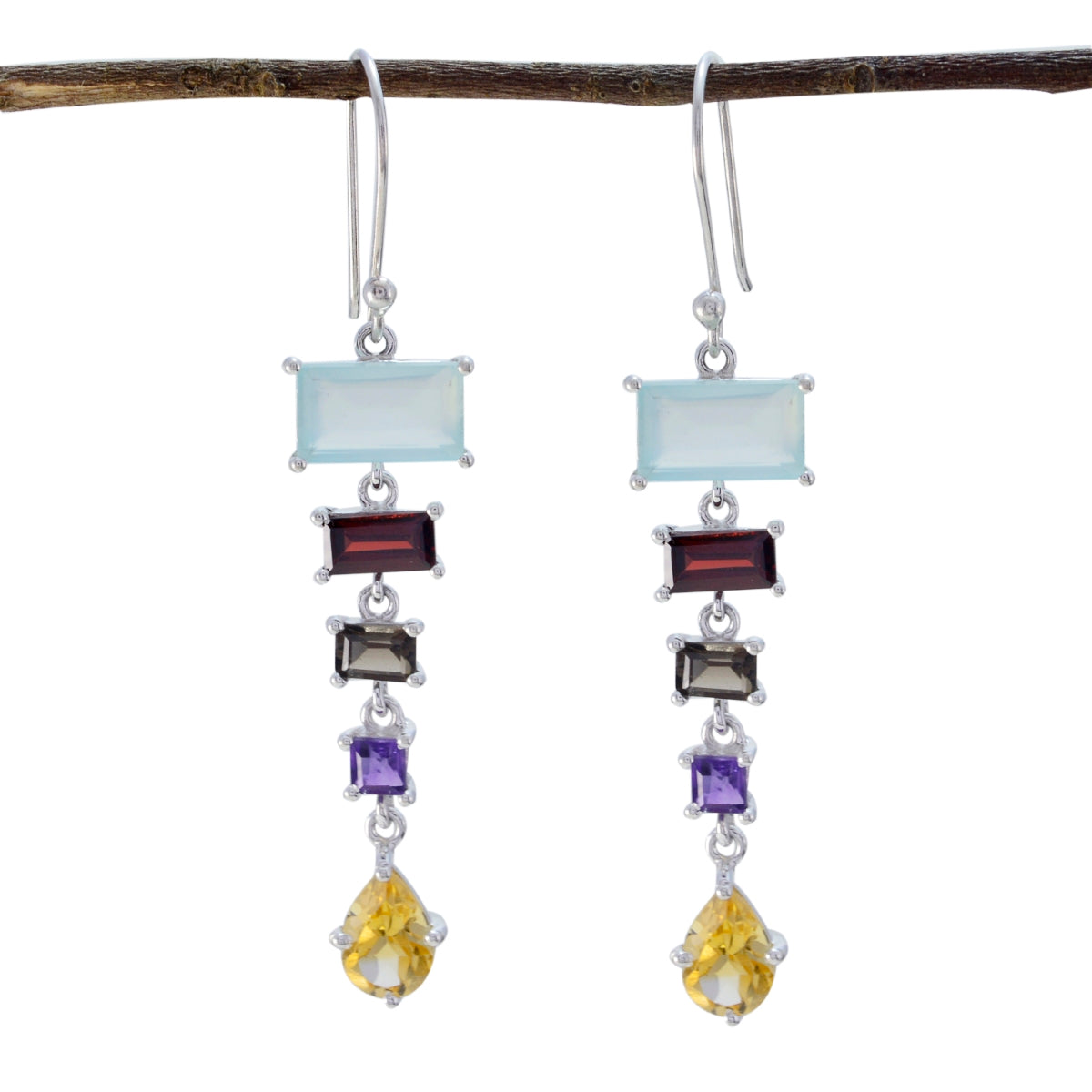 Multi-Spanish-Amelia-multiple-Dangle-multicolor-92.5-Silver-Earring