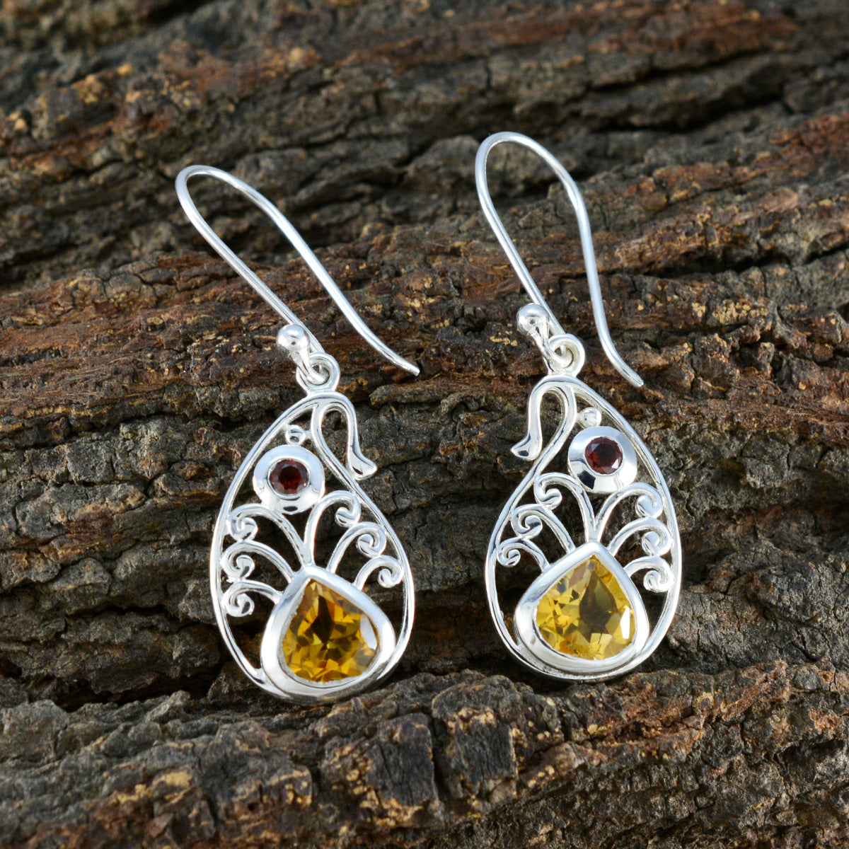 Multi-American-Emilia-multiple-Dangle-multicolor-Silver-Earring