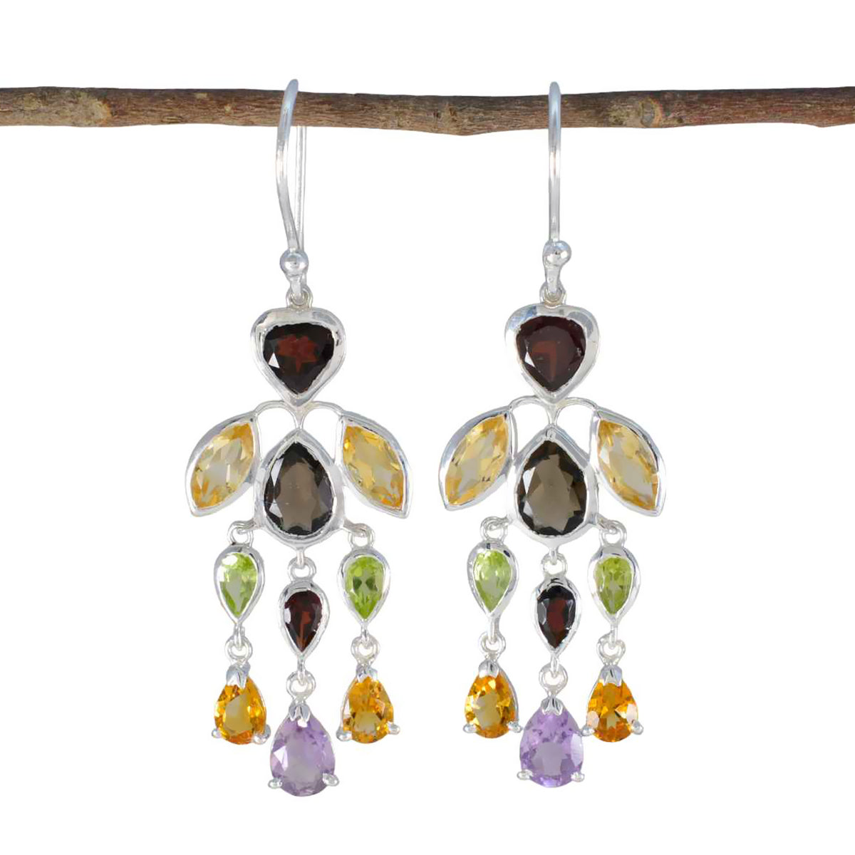 Multi-Italian-Alejandra-multiple-Dangle-multicolor-Sterling-Silver-Earring