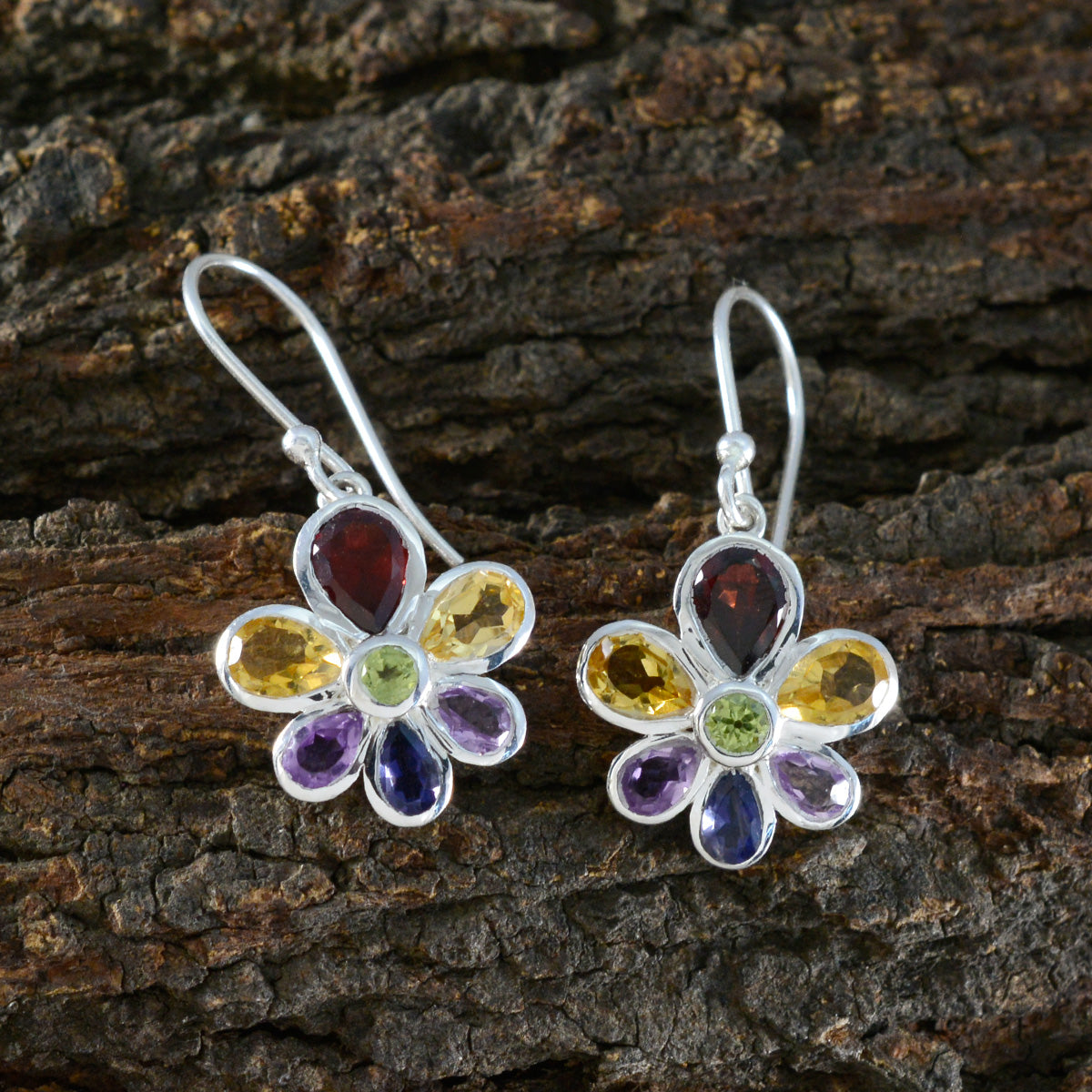 Multi-Egyptian-Lorena-multiple-Dangle-multicolor-92.5-Silver-Earring