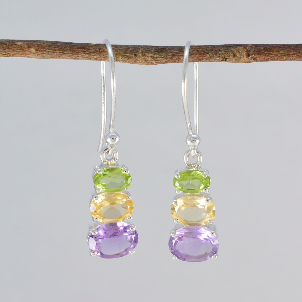 Multi Japanese Savannah mehrere Dangle mehrfarbig 92,5 Silber Ohrring Zweitbild