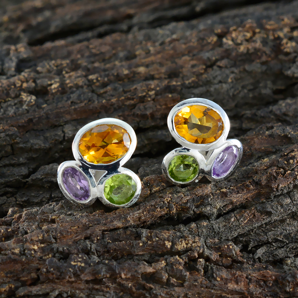 Multi-Japanese-Ida-multiple-Stud-multicolor-92.5-Silver-Earring