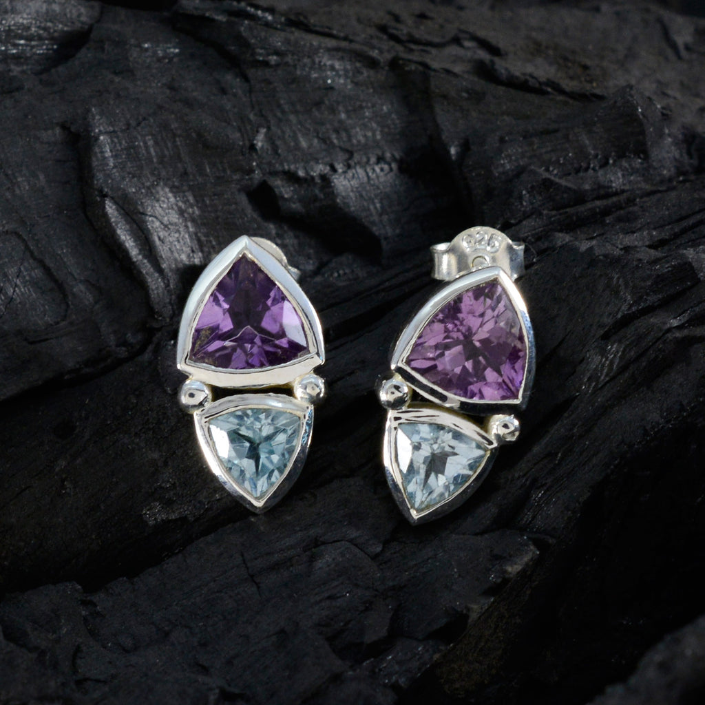 Multi-American-Alina-Toi-et-Moi-Stud-multicolor-Sterling-Silver-Earring