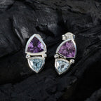 Multi-American-Alina-Toi-et-Moi-Stud-multicolor-Sterling-Silver-Earring