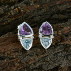 Multi-American-Alina-Toi-et-Moi-Stud-multicolor-Sterling-Silver-Earring