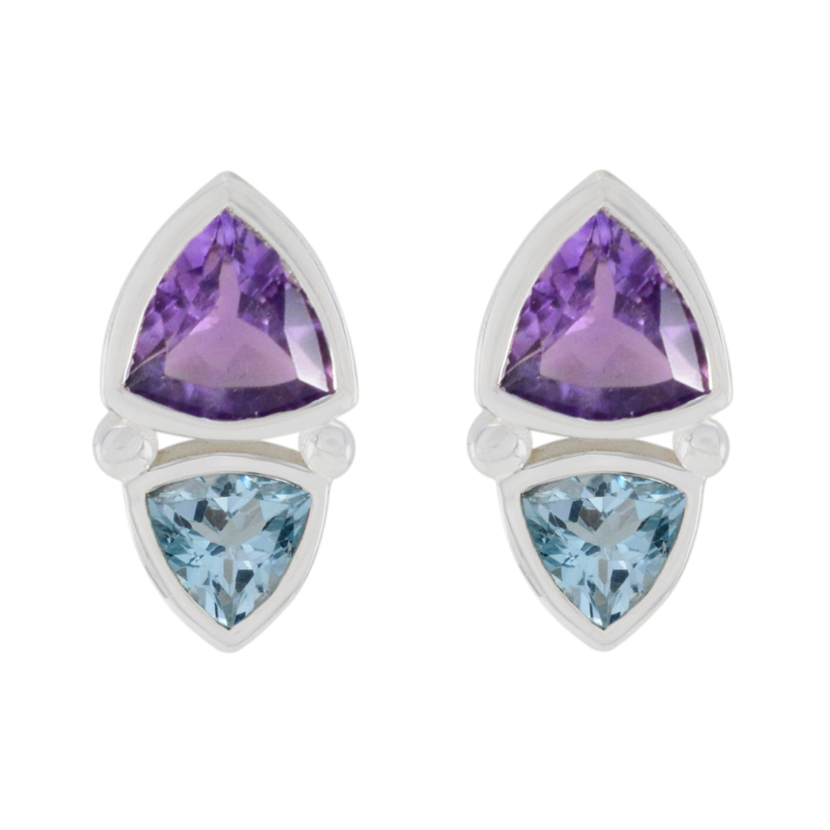 Multi-American-Alina-Toi-et-Moi-Stud-multicolor-Sterling-Silver-Earring Главное изображение товара