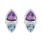 Multi-American-Alina-Toi-et-Moi-Stud-multicolor-Sterling-Silver-Earring