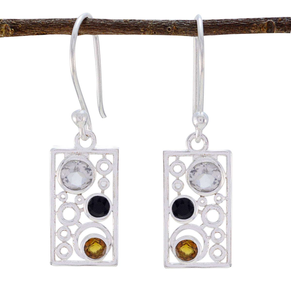 Multi-Japanese-Amelia-multiple-Dangle-multicolor-925-Silver-Earring