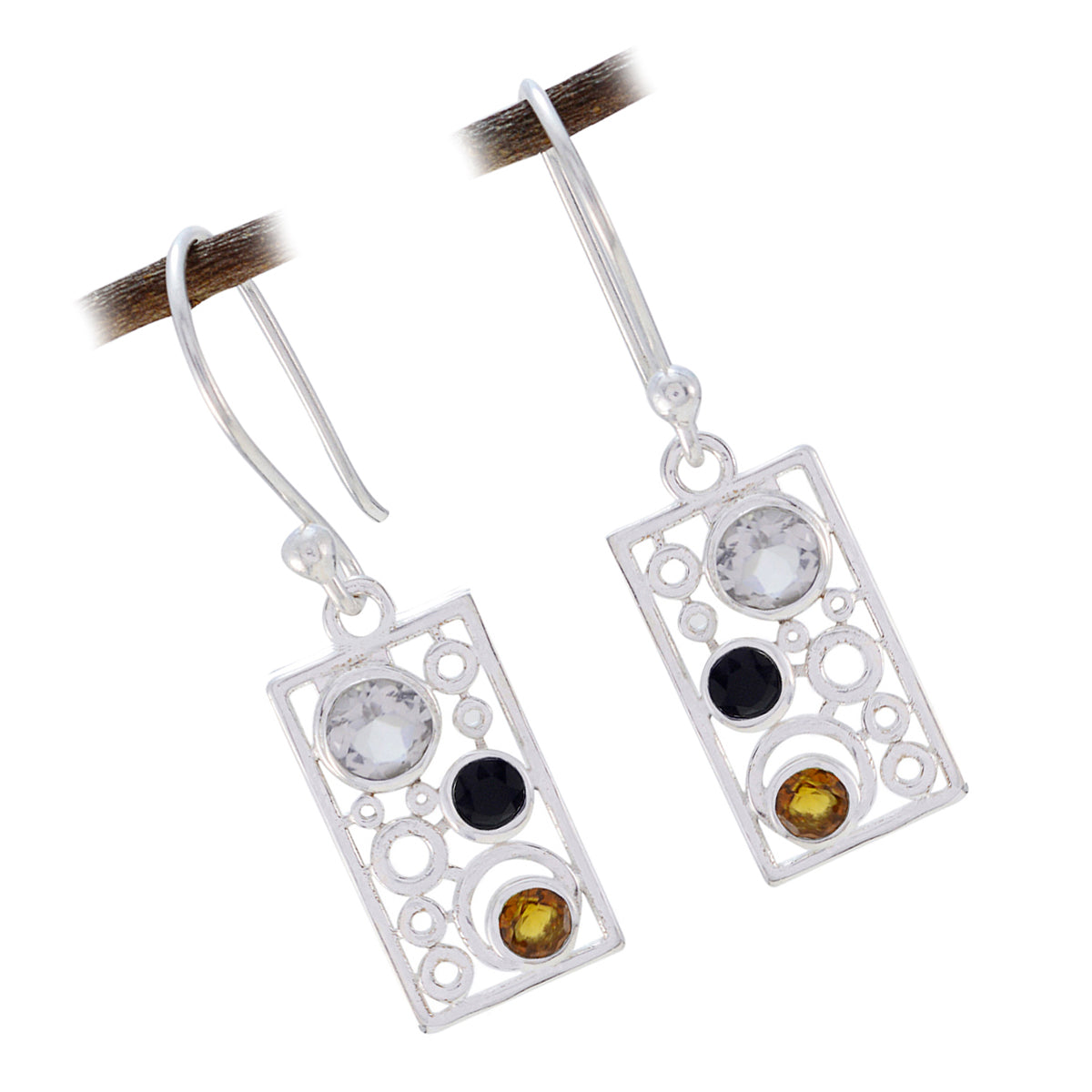 Multi-Japanese-Amelia-multiple-Dangle-multicolor-925-Silver-Earring