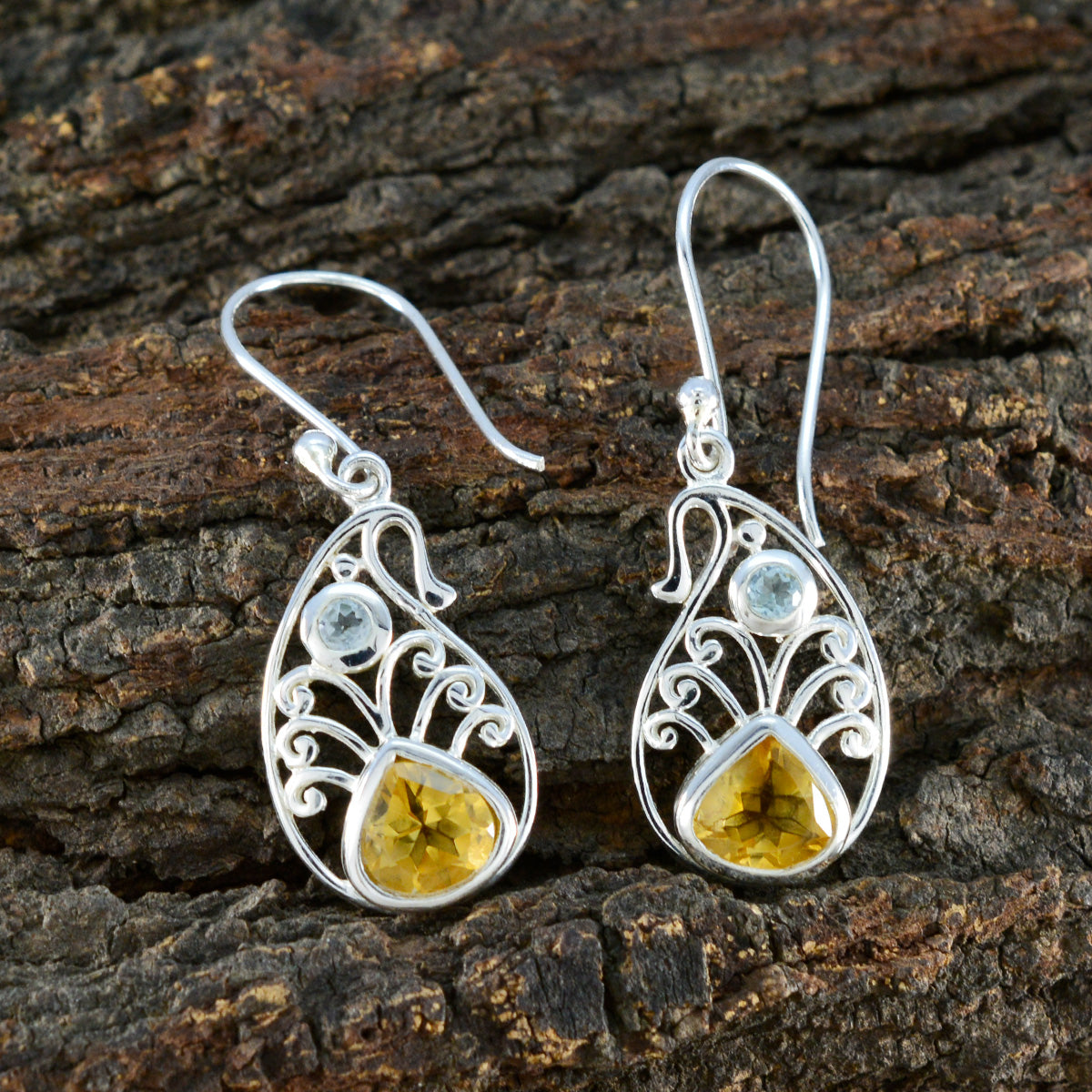 Multi-Korean-Emily-multiple-Dangle-multicolor-Sterling-Silver-Earring