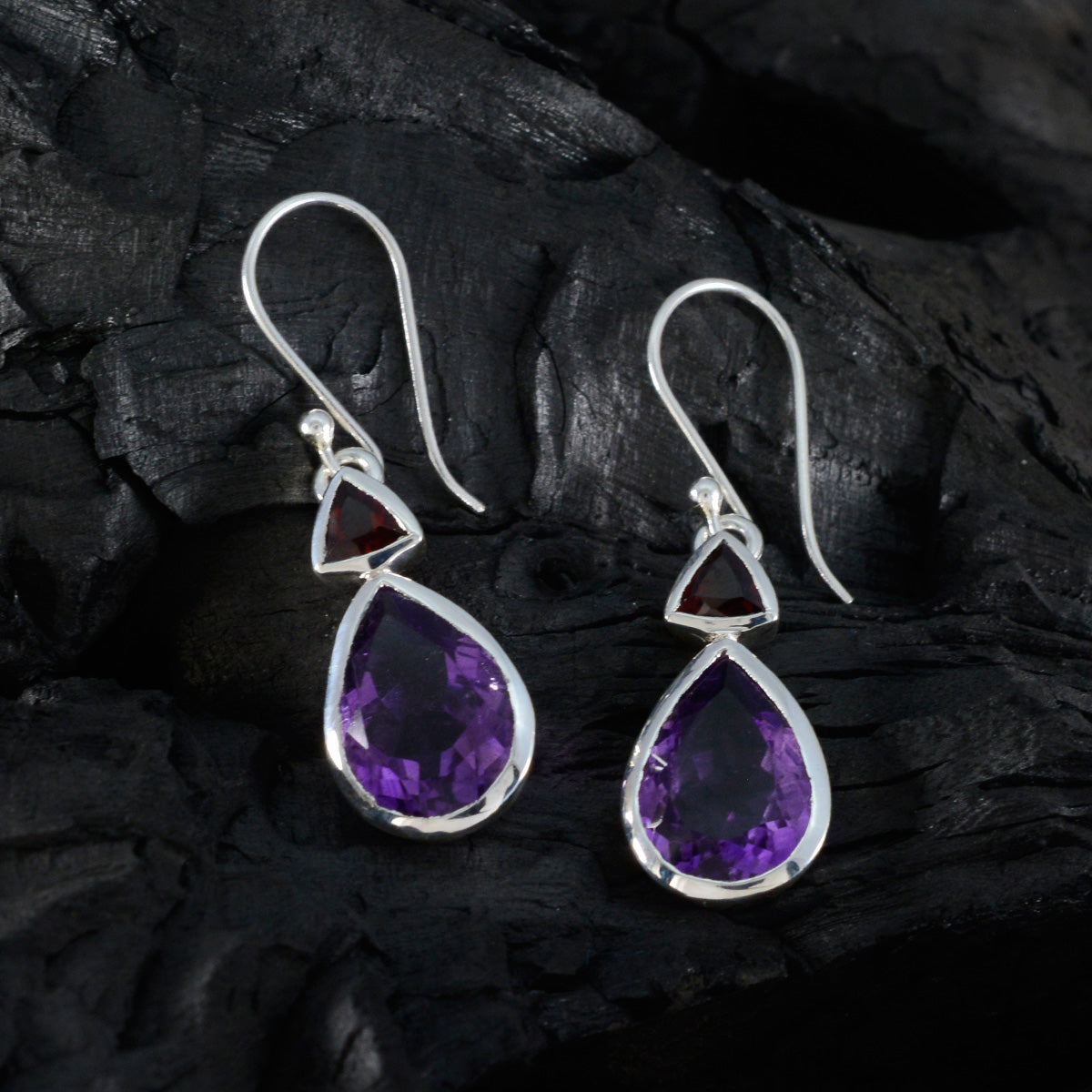 Multi-Italian-Elena-Toi-et-Moi-Dangle-multicolor-925-Silver-Earring