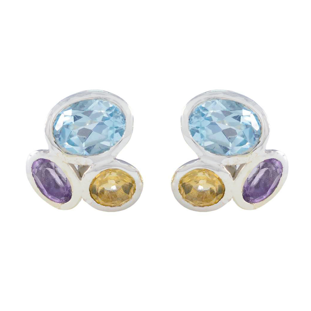Multi-Turkish-Ines-multiple-Stud-multicolor-925-Sterling-Silver-Earring