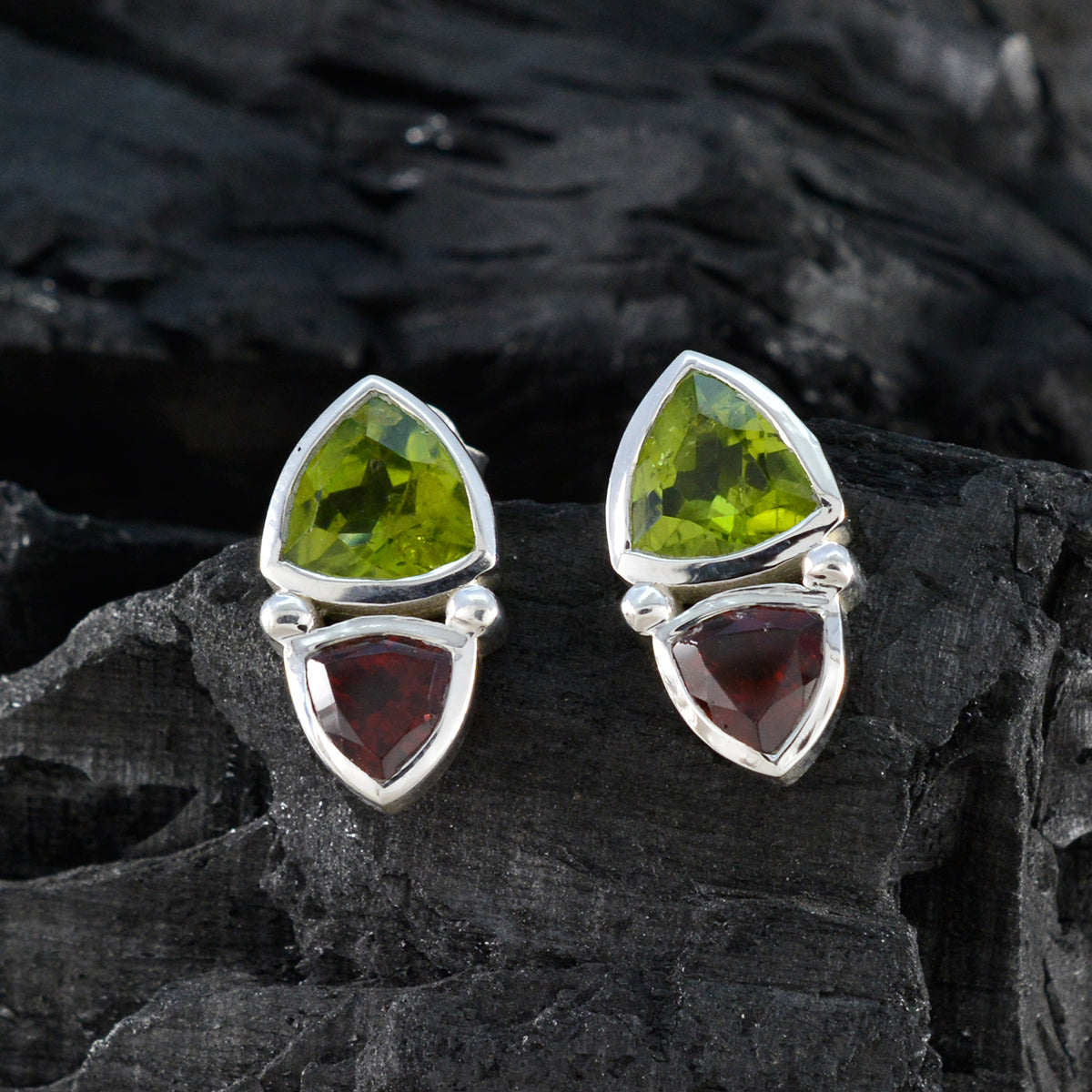 Multi-Korean-Amelia-Toi-et-Moi-Stud-multicolor-925-Silver-Earring