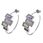 Multi-French-Antonia-multiple-Stud-multicolor-Silver-Earring