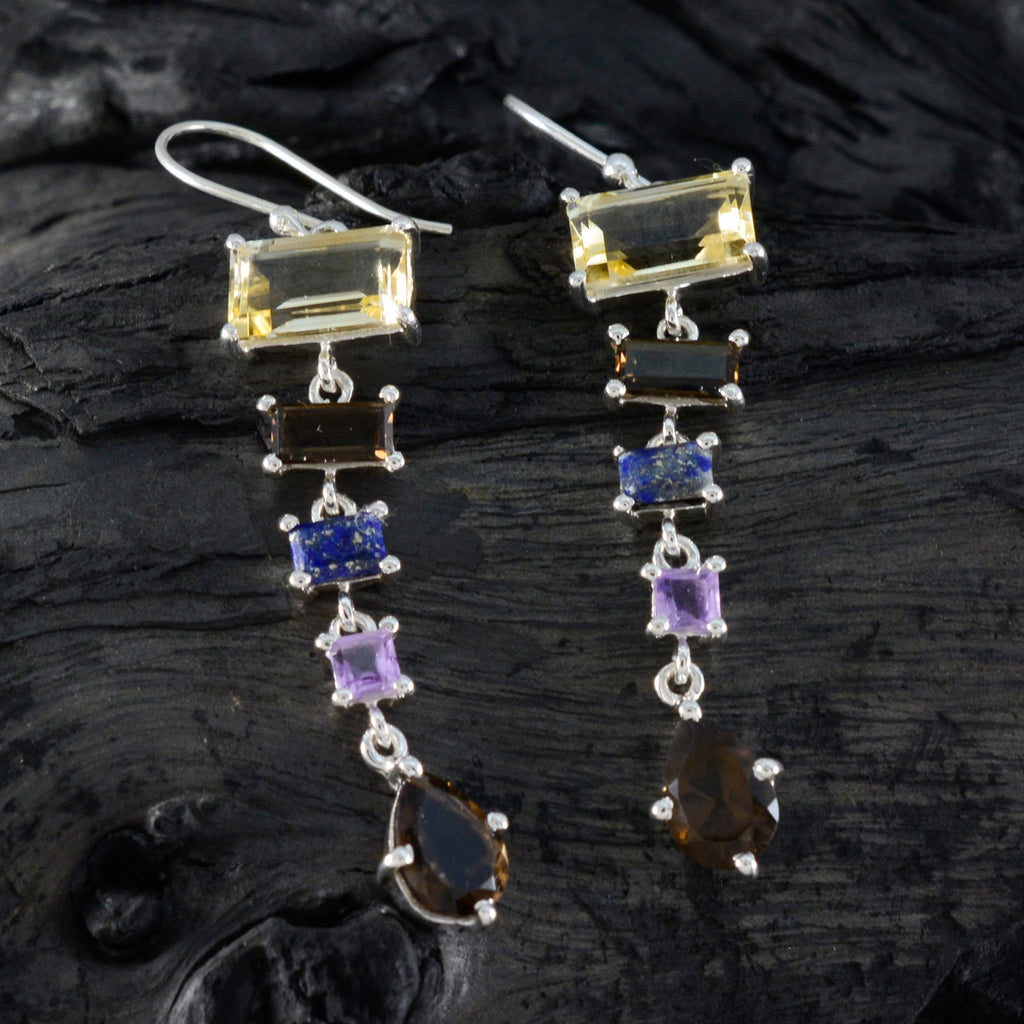 Multi-Turkish-Pauline-Penta-Dangle-multicolor-Sterling-Silver-Earring