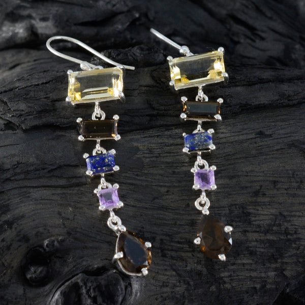 Multi-Turkish-Pauline-Penta-Dangle-multicolor-Sterling-Silver-Earring