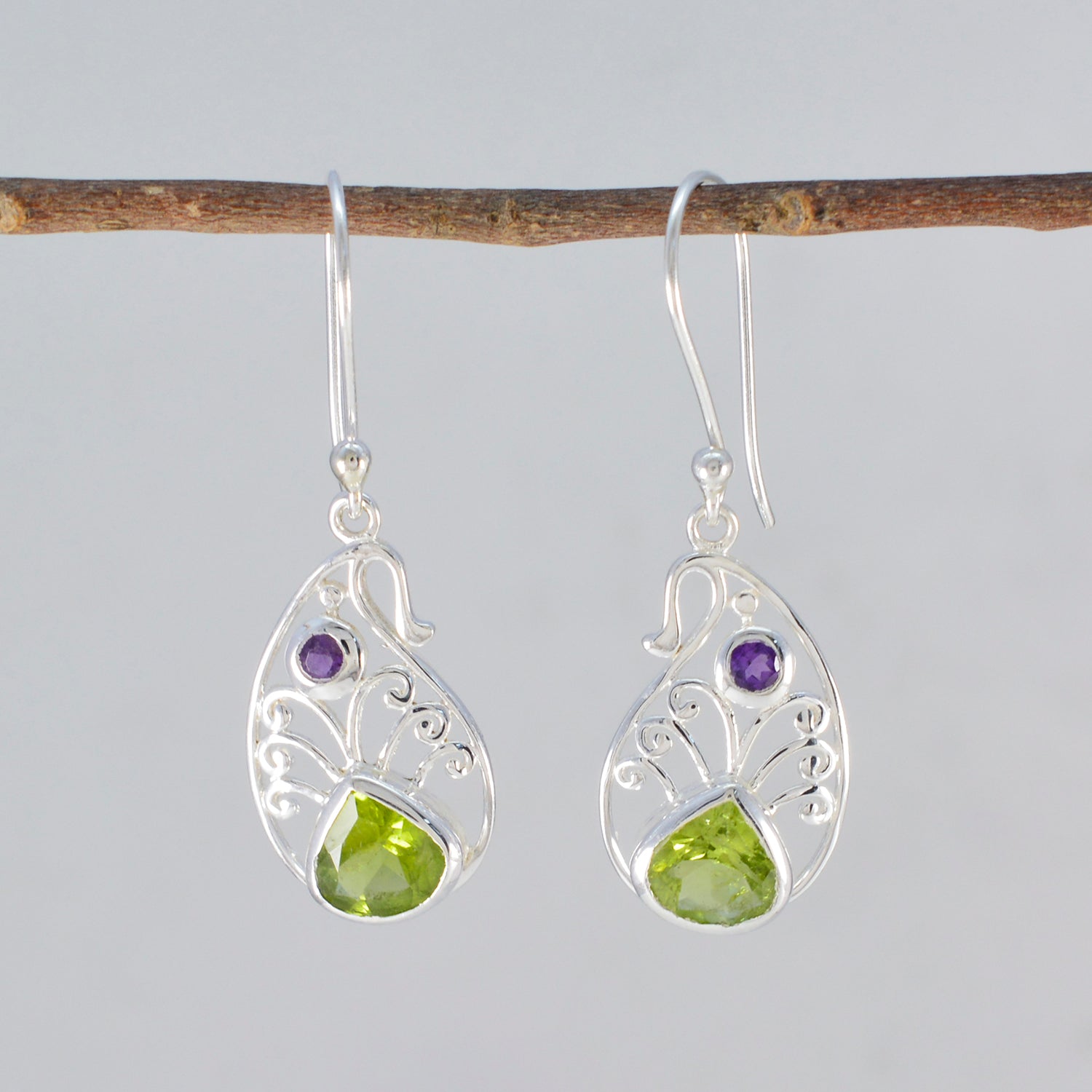 Multi-Japanese-Emma-multiple-Dangle-multicolor-Sterling-Silver-Earring