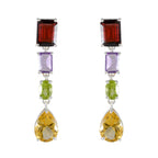 Multi-African-Pilar-quarter-Stud-multicolor-925-Silver-Earring