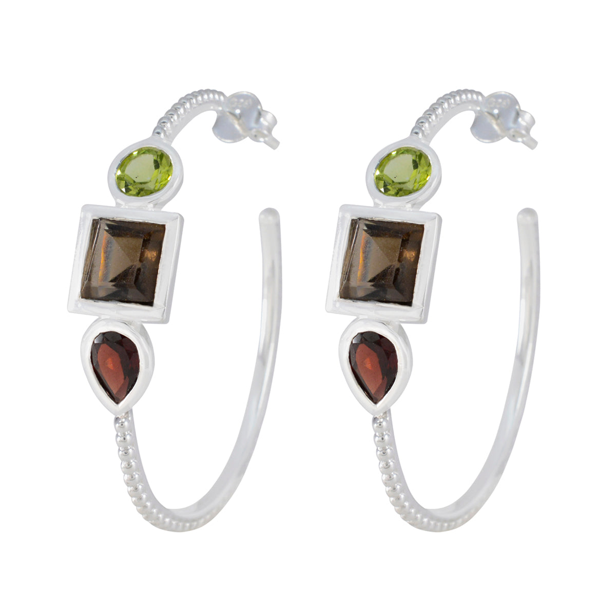 Multi-Italian-Eun-ji-Trilogy-Stud-multicolor-925-Sterling-Silver-Earring Huvudsaklig produktbild