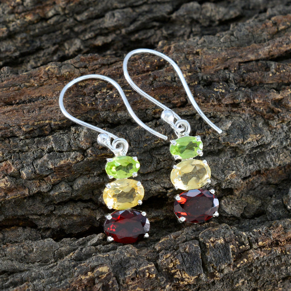 Multi-Italian-Skylar-multiple-Dangle-multicolor-Silver-Earring