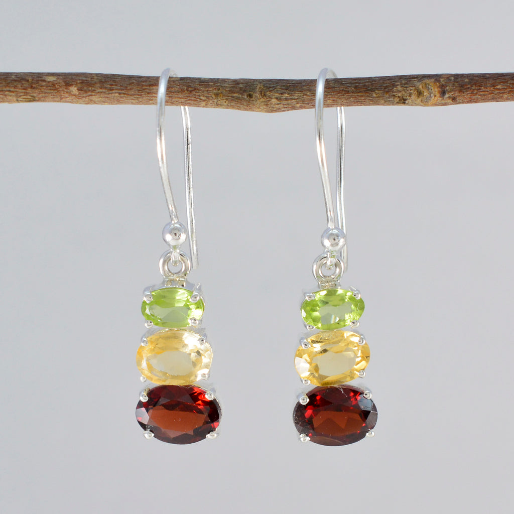 Multi-Italian-Skylar-multiple-Dangle-multicolor-Silver-Earring