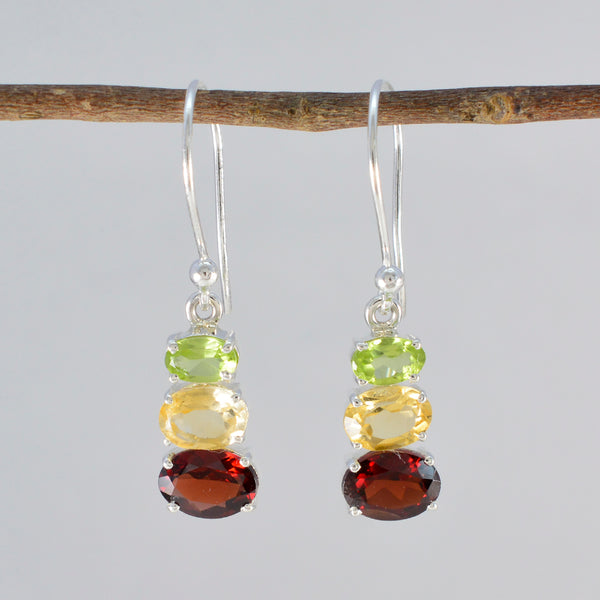 Multi-Italian-Skylar-multiple-Dangle-multicolor-Silver-Earring