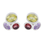 Multi-Middle-Eastern-Isabel-multiple-Stud-multicolor-Silver-Earring