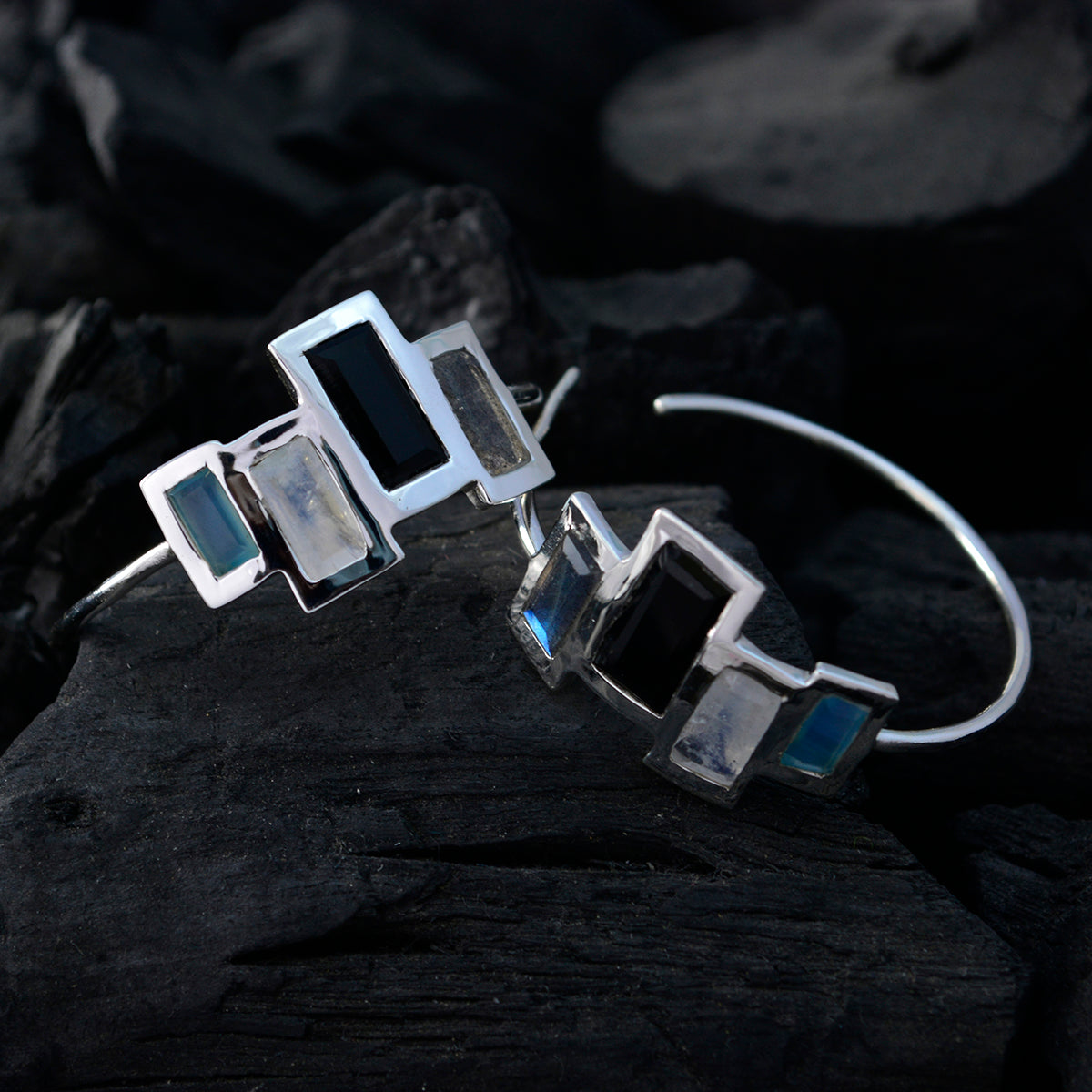 Multi German Bianca örhänge i sterlingsilver med flera örhängen Sekundär produktbild