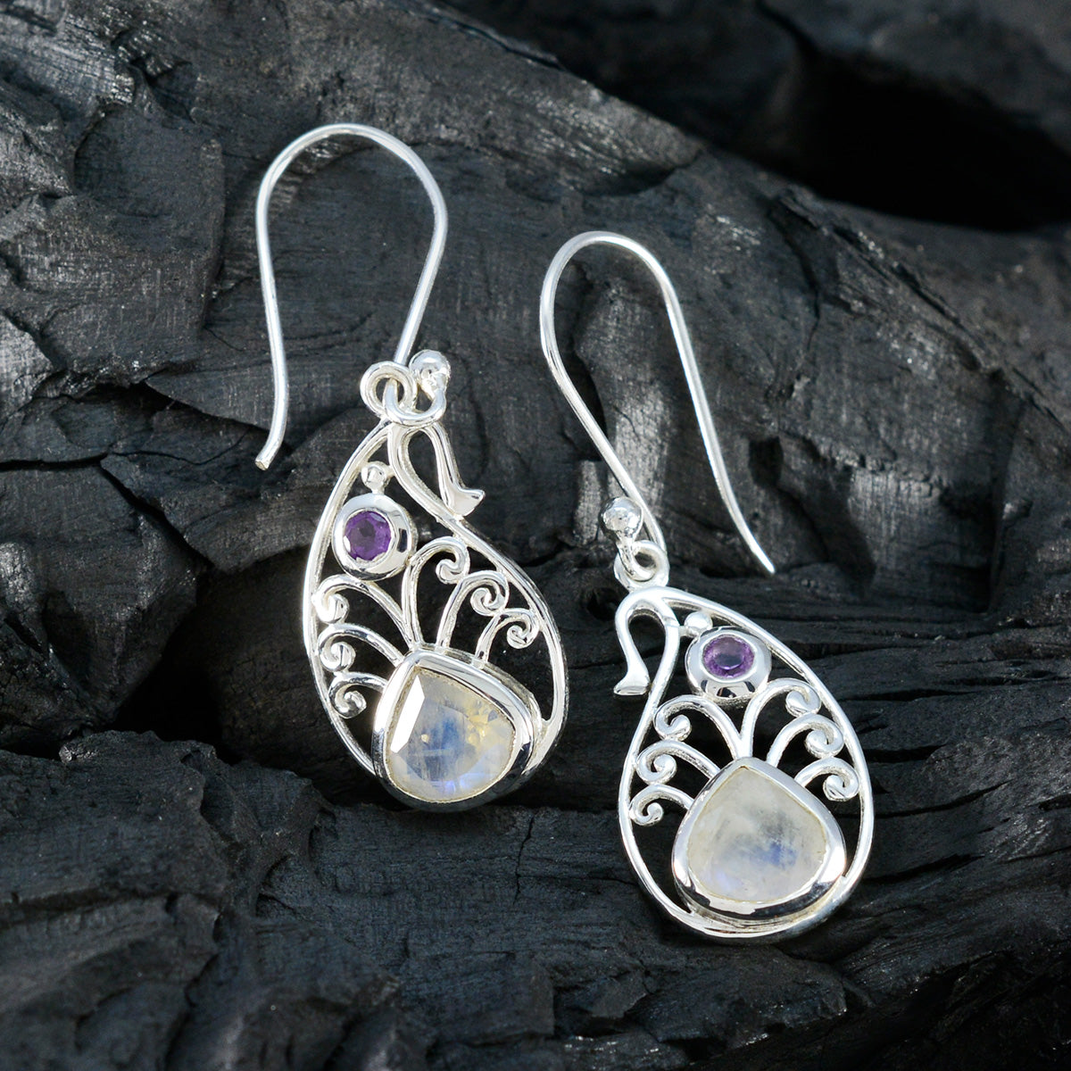 Multi-Turkish-Eva-multiple-Dangle-multicolor-925-Silver-Earring