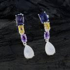 Multi-Russian-Rebeca-quarter-Stud-multicolor-92.5-Silver-Earring