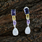 Multi-Russian-Rebeca-quarter-Stud-multicolor-92.5-Silver-Earring